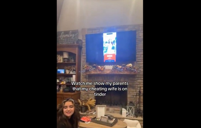 Too Far? Husband Exposes His Cheating Wife’s Tinder Profile In Front Of His Parents “It’s a dating app mom”