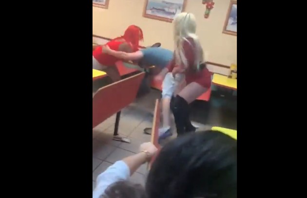 I See A Boobie…I’m So Immature. Some Chaos As Two Women Get Into A Fight With A Man During Lunch
