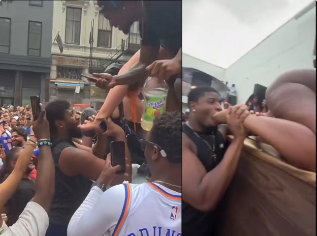 That Serial Toe Sucker Showed Up At The Knicks Parade
