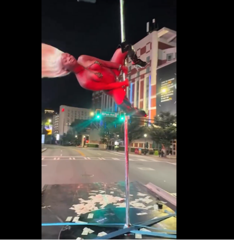 Atlanta Is Not A Real Place. A Mobile Stripper Was Seen Performing Tricks On A Stripper Pole In The Back Of A Flat Bed Truck