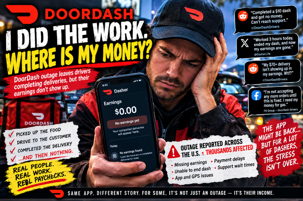 DoorDash Outage Leaves Dashers Asking One Question: Where Is My Money?