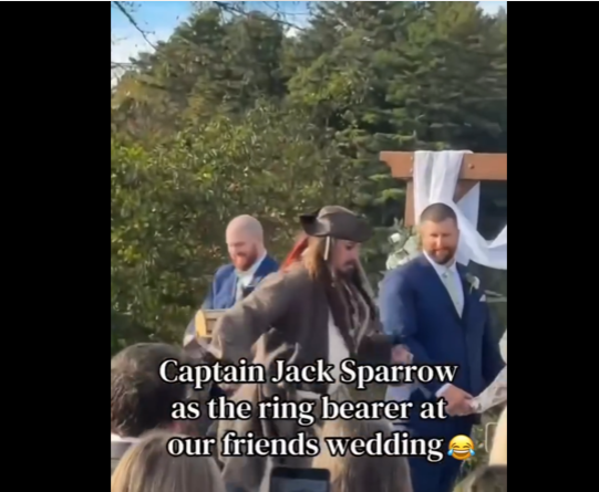 LOL! A Wedding Ring Bearer Showed Up Dressed Up Like Captain Jack Sparrow.